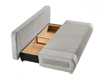 Canapé 3 places convertible avec coffre en velours et velours côtelé Elio