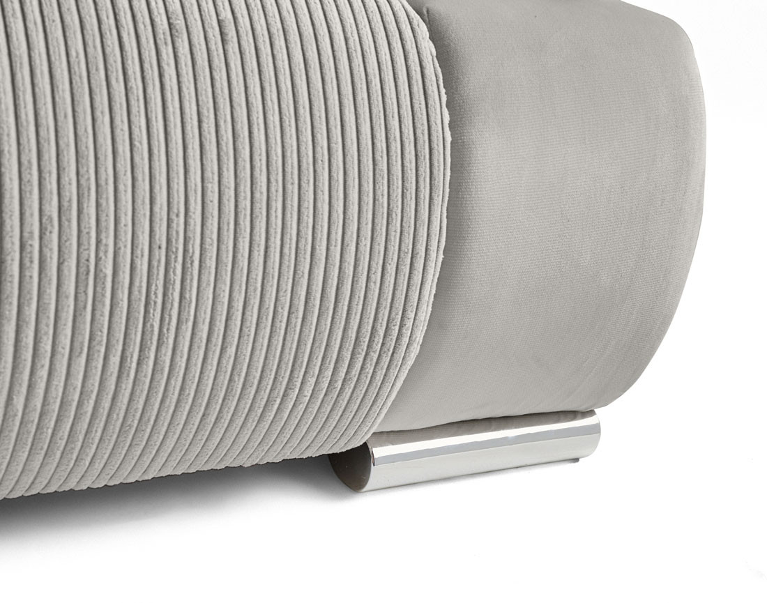 Canapé 3 places convertible avec coffre en velours et velours côtelé Elio