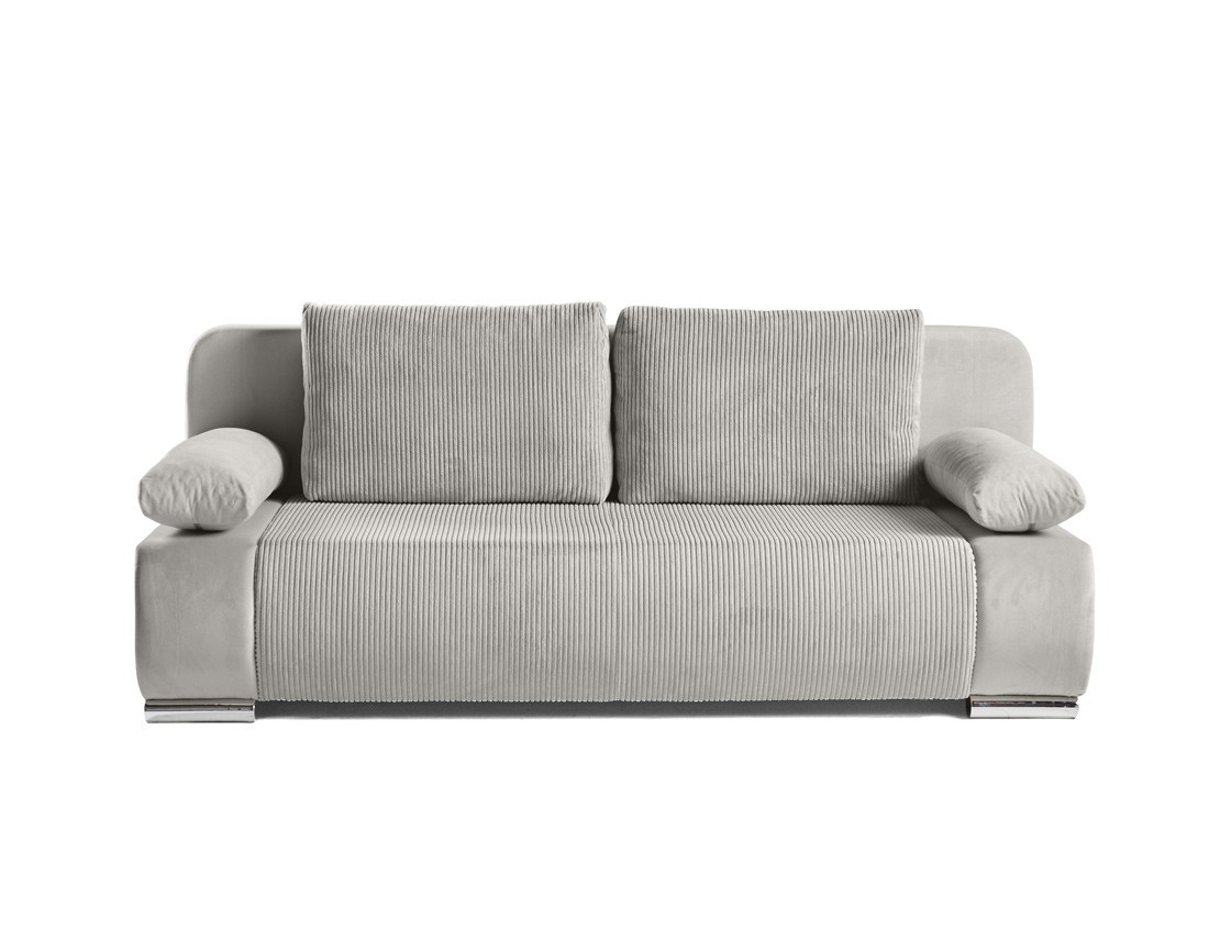 Canapé 3 places convertible avec coffre en velours et velours côtelé Elio