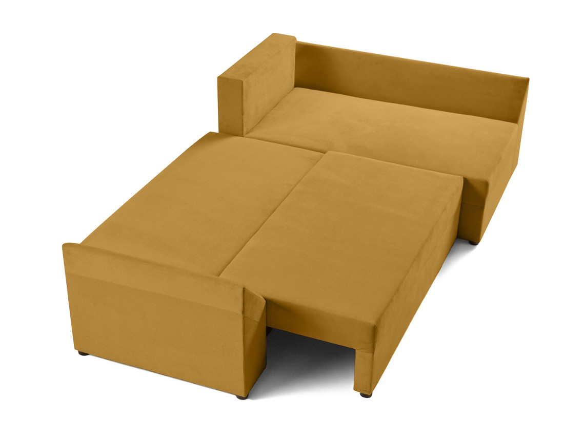 Canapé d'angle réversible 4 places convertible avec coffre en velours Mike