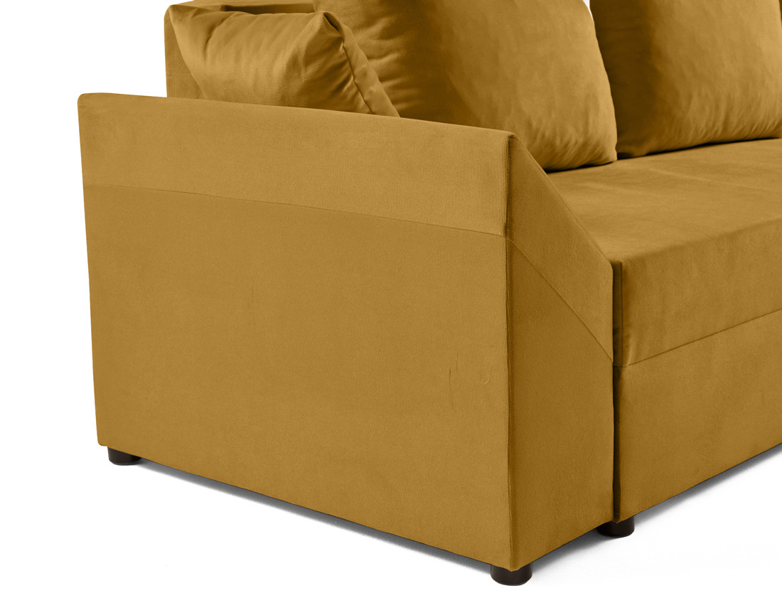 Canapé d'angle réversible 4 places convertible avec coffre en velours Mike