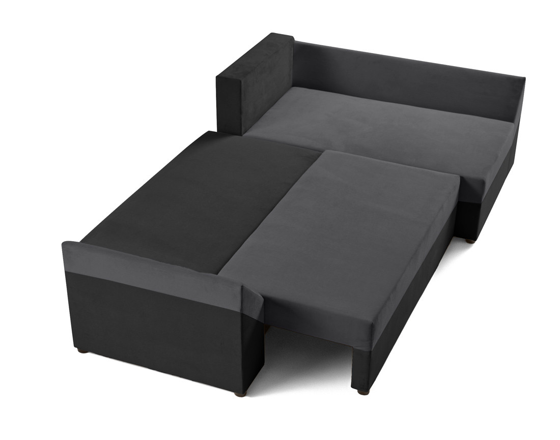 Canapé d'angle réversible 4 places convertible avec coffre en velours Mike