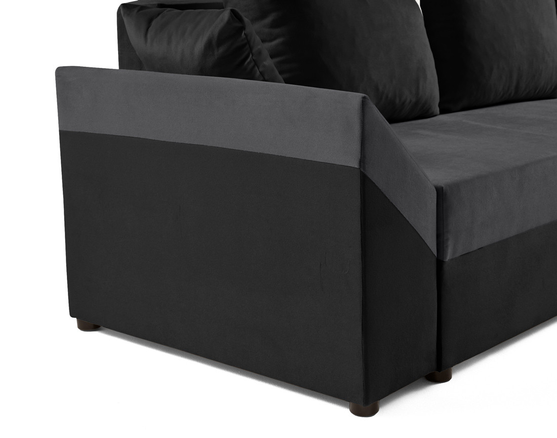 Canapé d'angle réversible 4 places convertible avec coffre en velours Mike