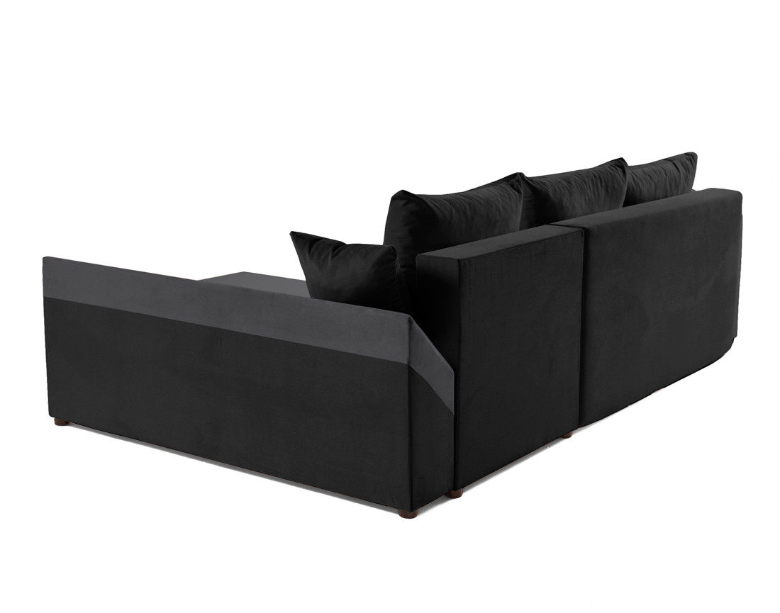 Canapé d'angle réversible 4 places convertible avec coffre en velours Mike