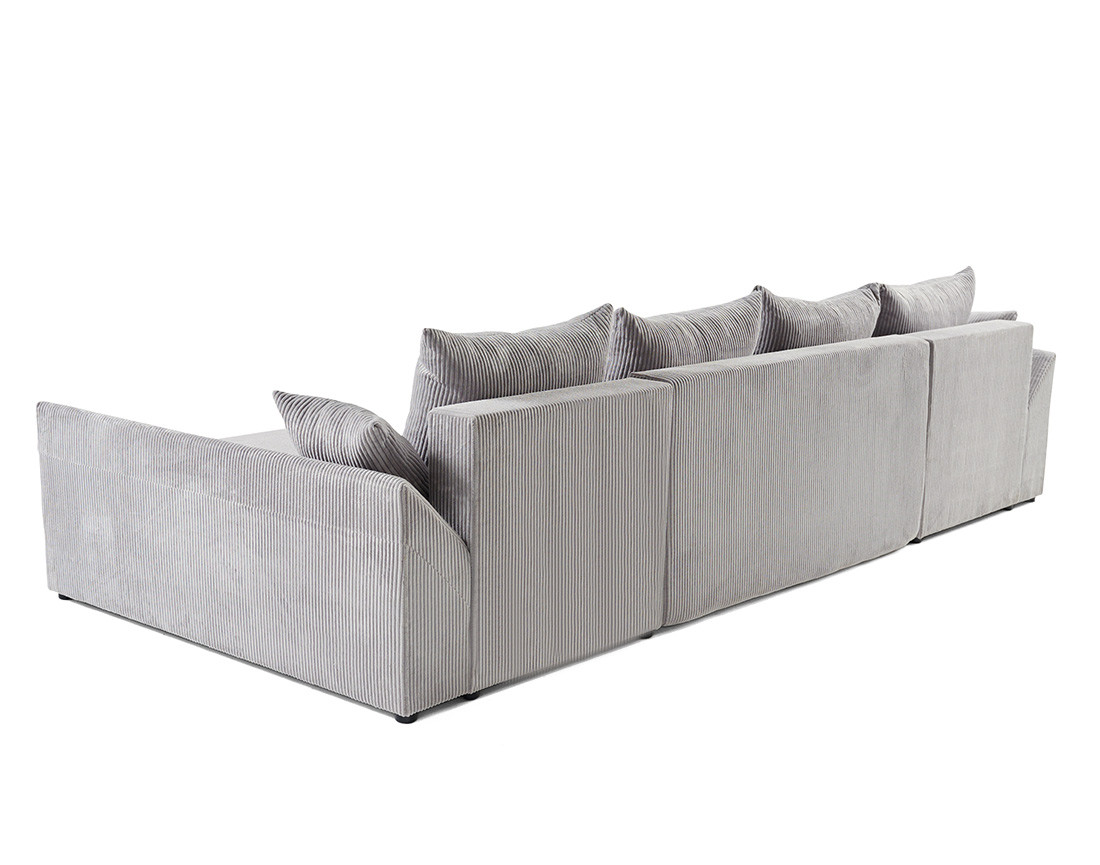 Canapé panoramique en U 7 places convertible avec coffre en velours côtelé Mike