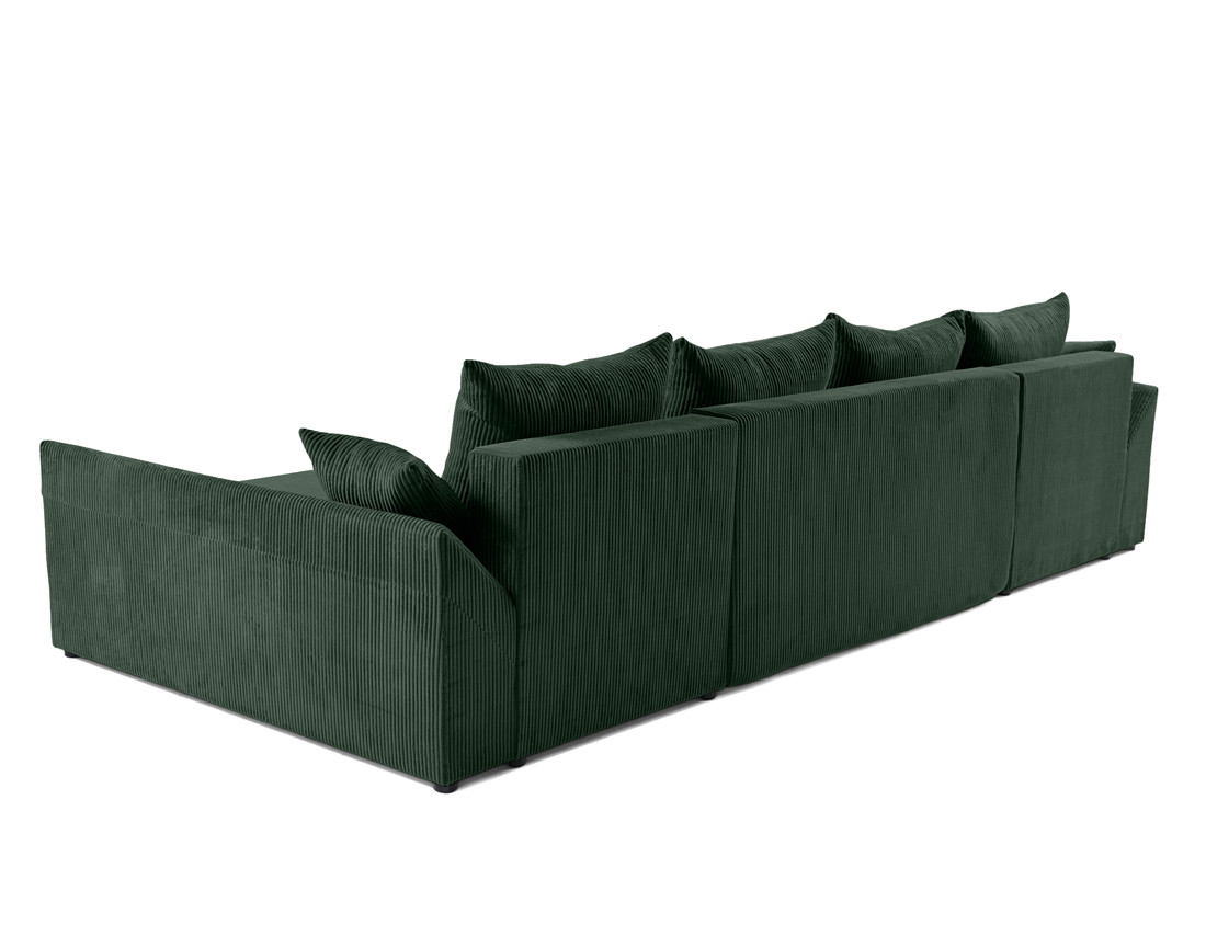 Canapé panoramique en U 7 places convertible avec coffre en velours côtelé Mike