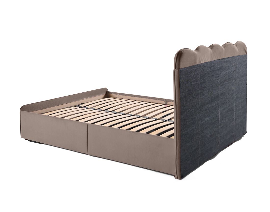 Kahlo - lit coffre - 140x190 - en velours - sommier inclus Bestmobilier