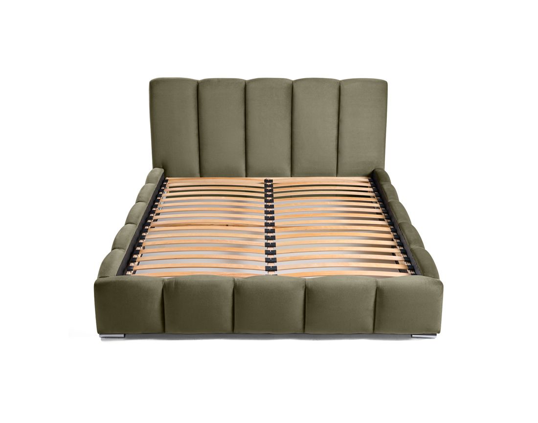 Torreon - lit coffre - 140x200 - sommier inclus - en velours Bestmobilier