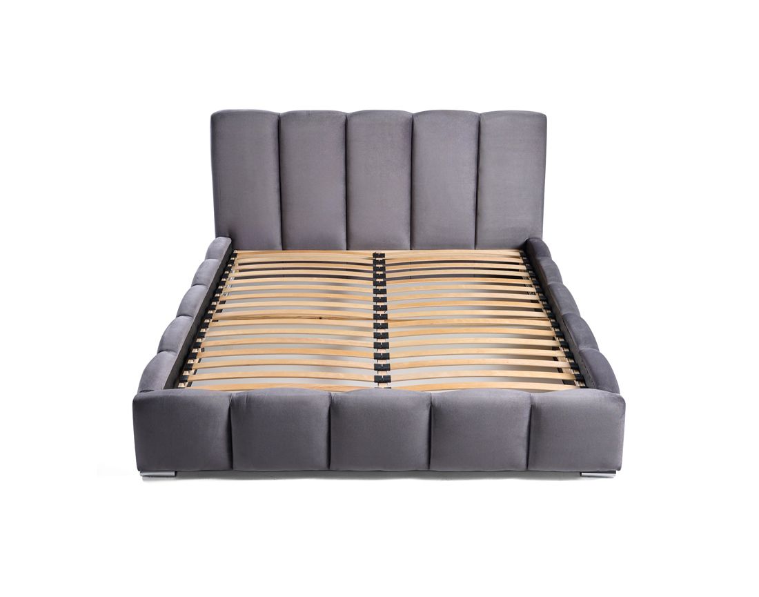 Torreon - lit coffre - 140x200 - sommier inclus - en velours Bestmobilier