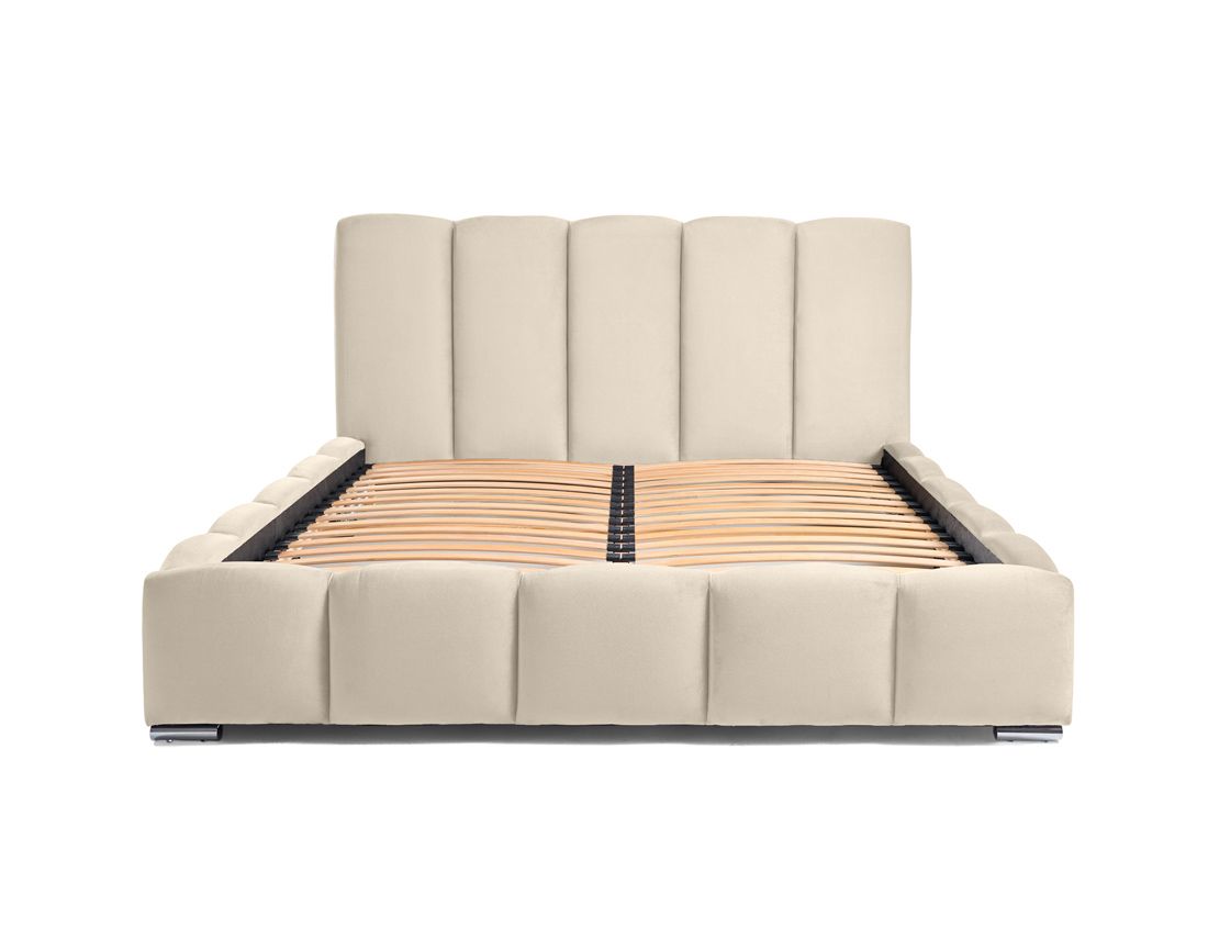 Torreon - lit coffre - 140x200 - sommier inclus - en velours Bestmobilier