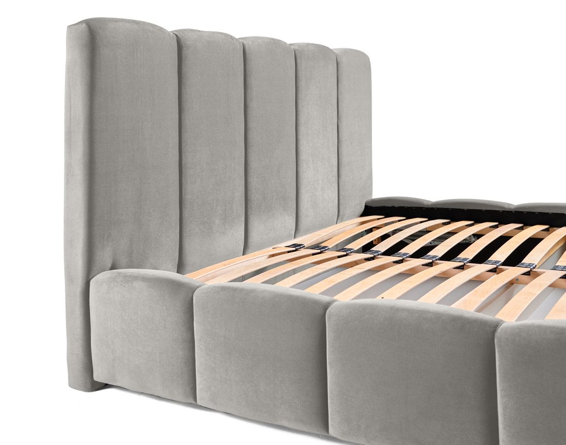 Torreon - lit coffre - 160x200 - sommier inclus - en velours Bestmobilier