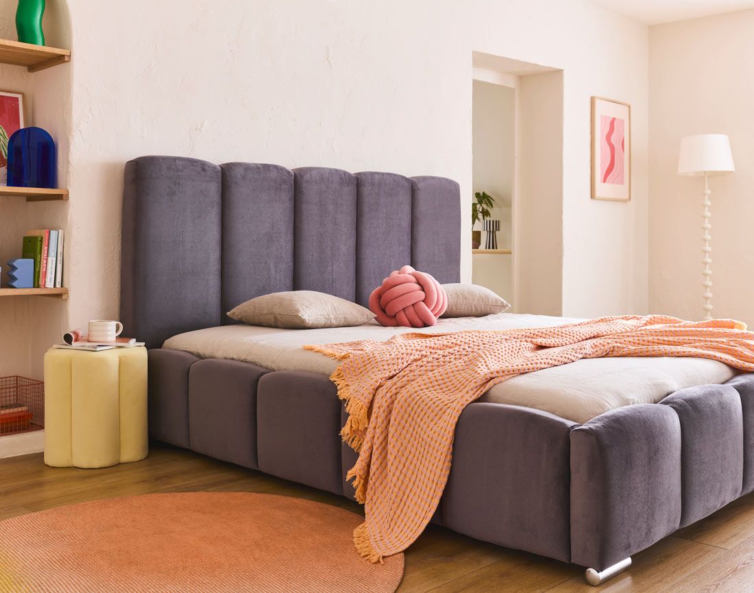 Torreon - lit coffre - 160x200 - sommier inclus - en velours Bestmobilier