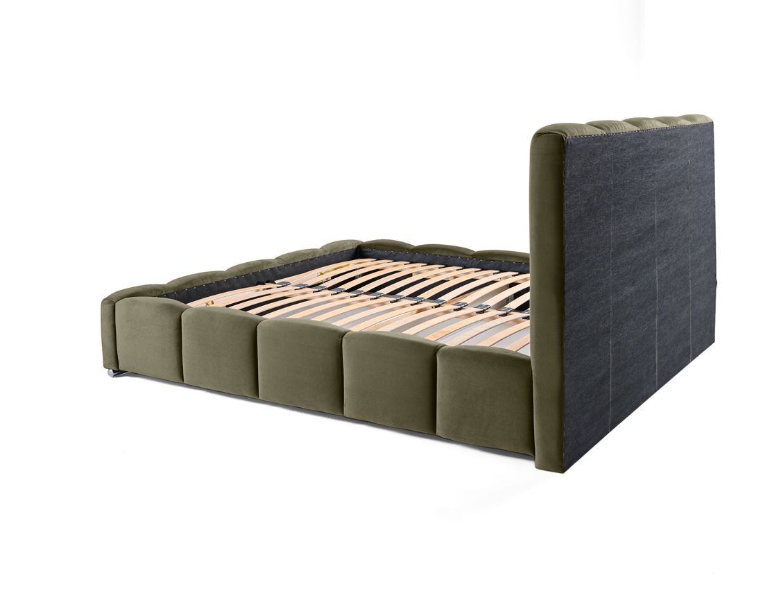 Torreon - lit coffre - 160x200 - sommier inclus - en velours Bestmobilier