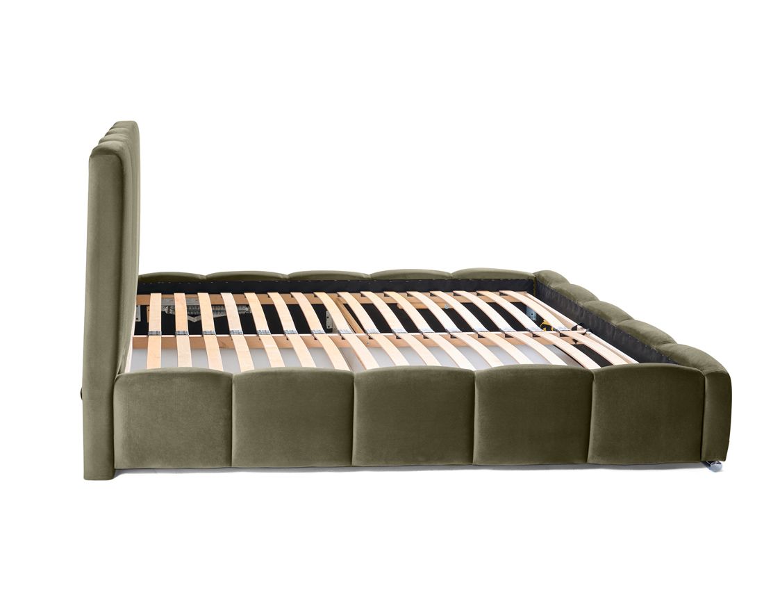 Torreon - lit coffre - 160x200 - sommier inclus - en velours Bestmobilier