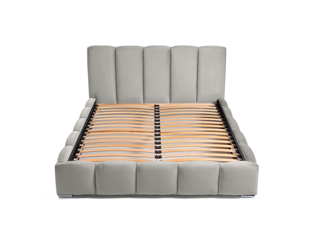 Torreon - lit coffre - 160x200 - sommier inclus - en velours Bestmobilier