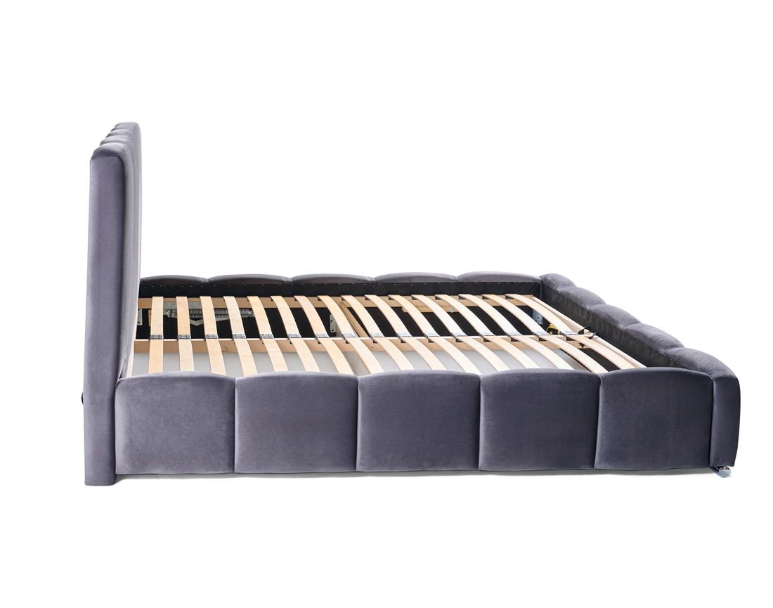 Torreon - lit coffre - 180x200 - sommier inclus - en velours Bestmobilier