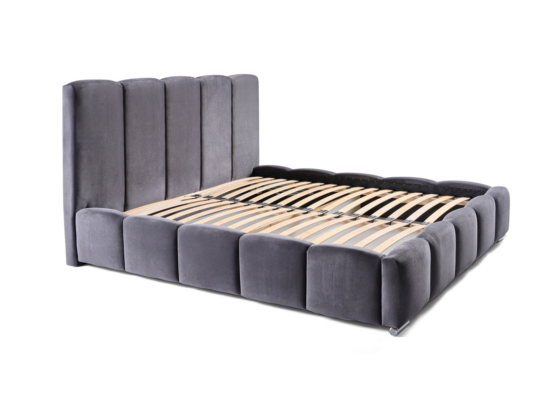 Lit coffre 140x200 cm avec sommier inclus en velours Torreon