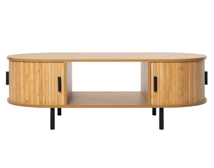 Table basse bambou 2 portes et 1 niche 120 cm Kofu
