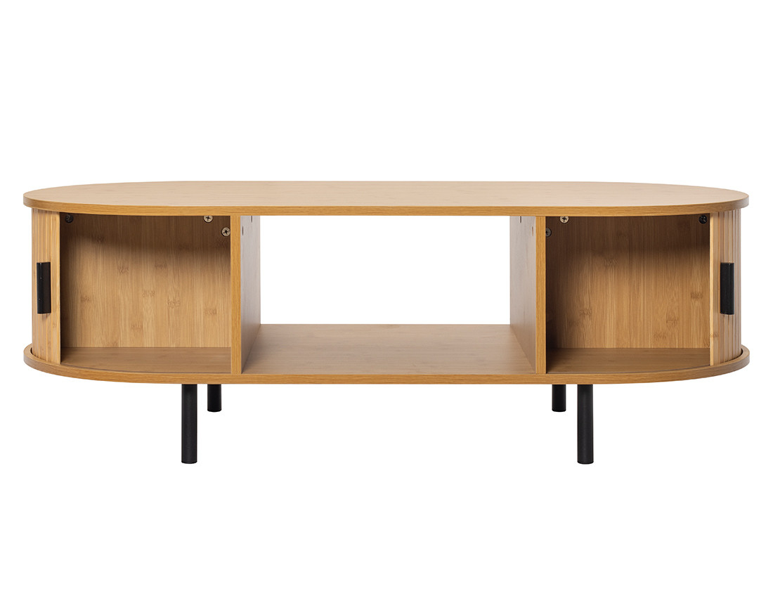 Table basse bambou 2 portes et 1 niche 120 cm Kofu