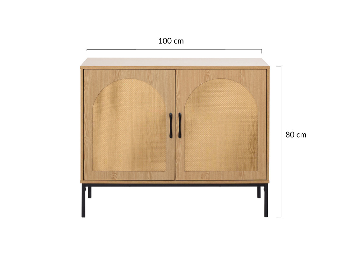 Buffet bas bois 2 portes 100 cm Nagato