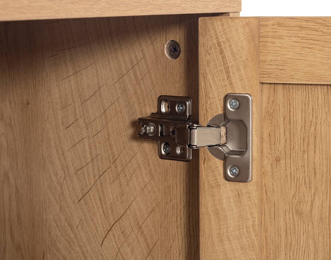 Meuble TV bois et cannage 140 cm Goto