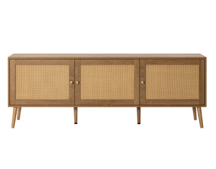Meuble TV bois et cannage 167 cm Goto