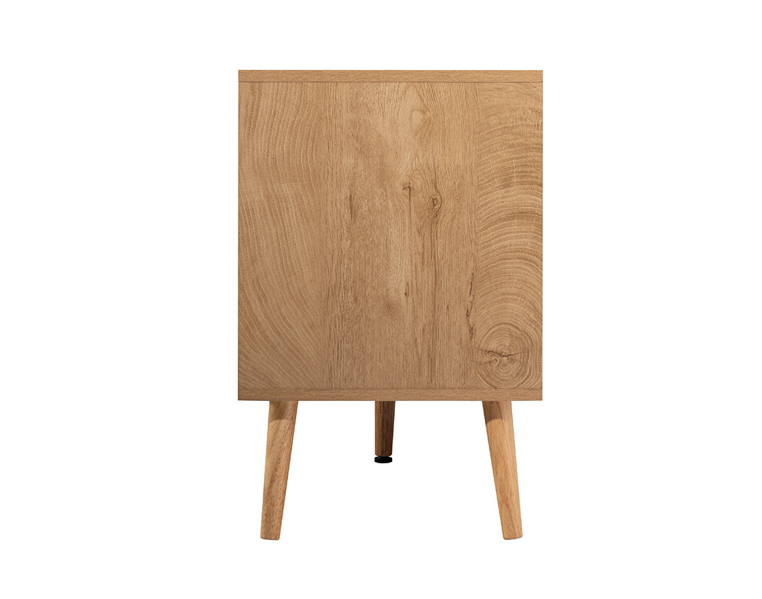 Meuble TV bois et cannage 167 cm Goto