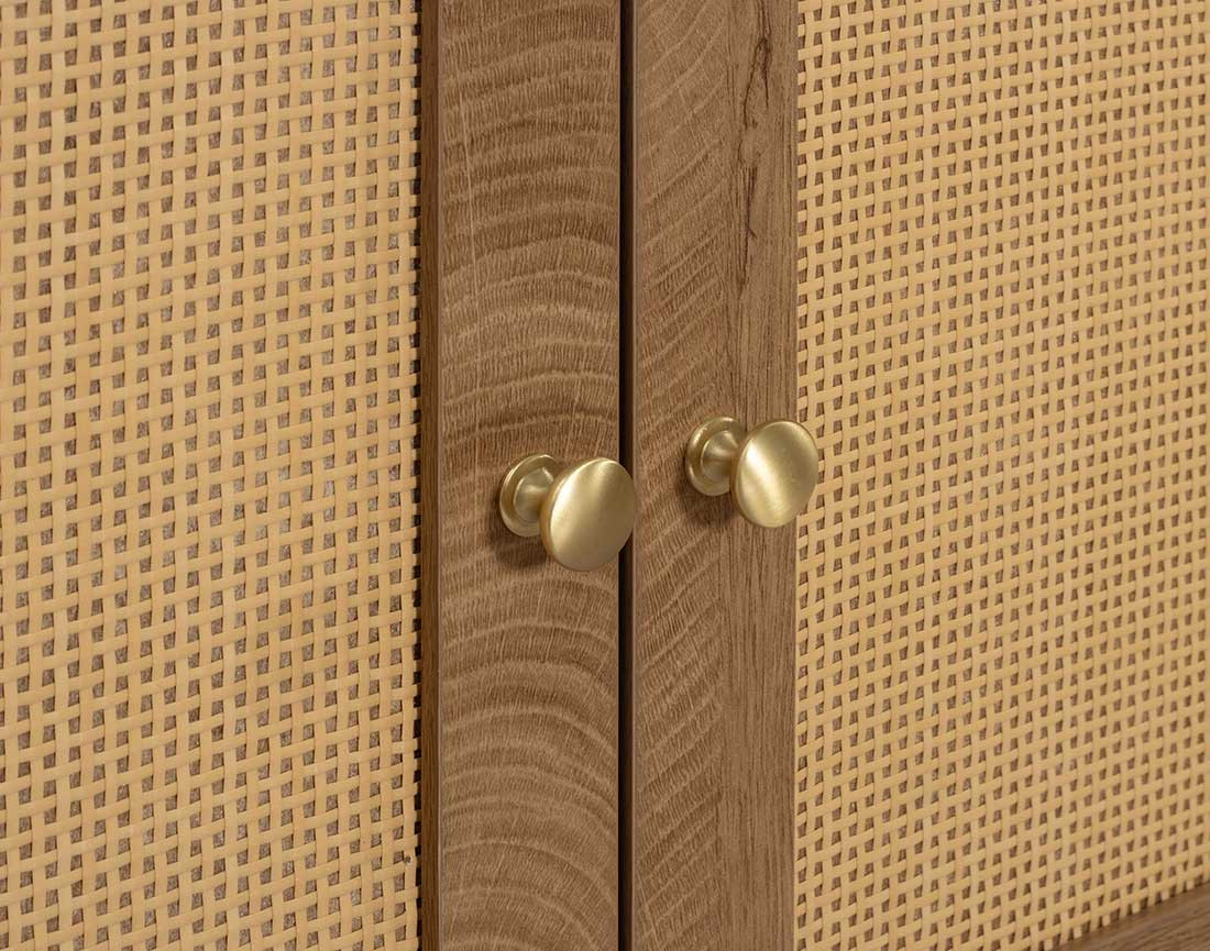 Meuble TV bois et cannage 167 cm Goto