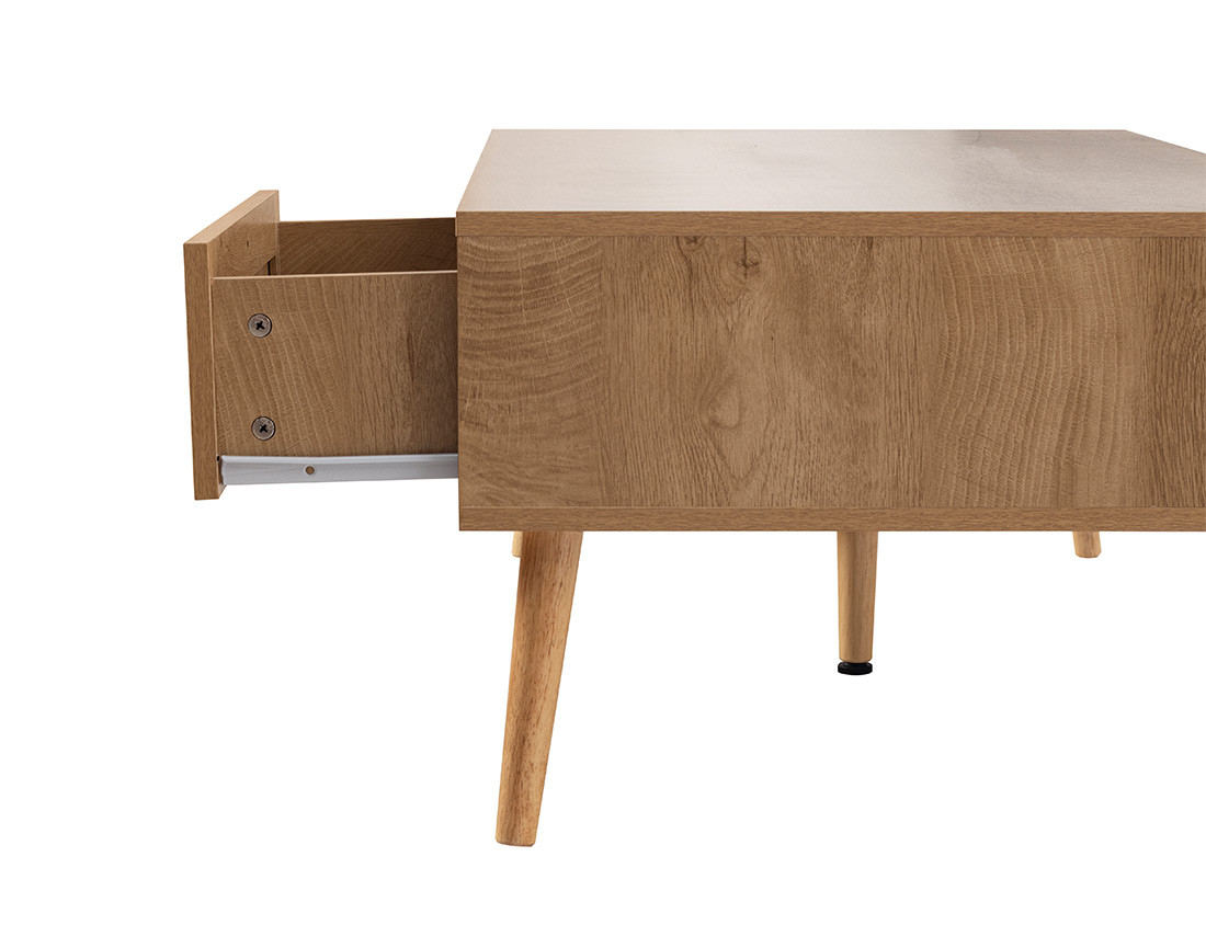 Table basse bois et cannage 110 cm Goto