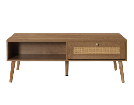 Table basse bois et cannage 110 cm Goto