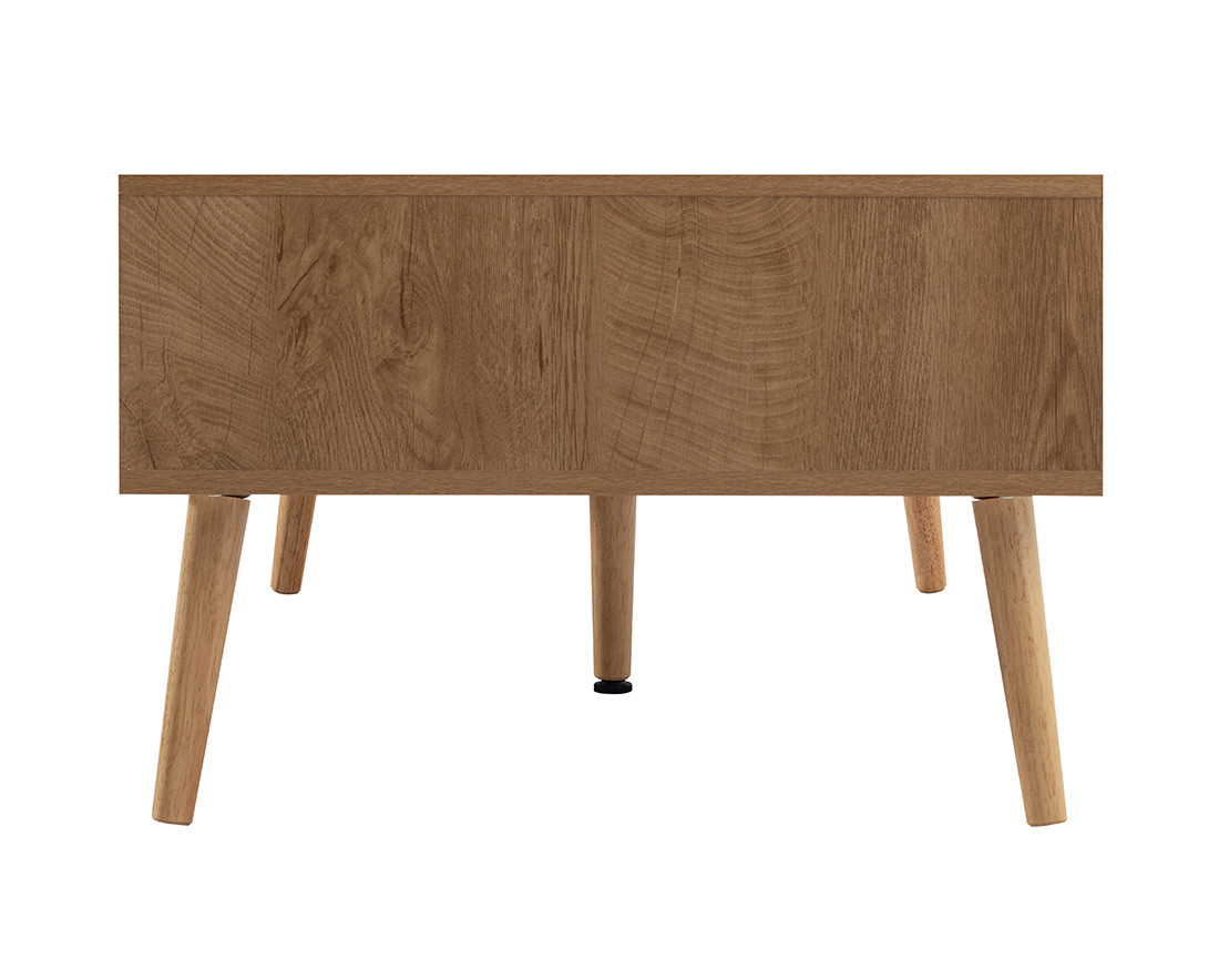 Table basse bois et cannage 110 cm Goto