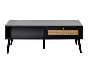 Table basse noir et cannage...