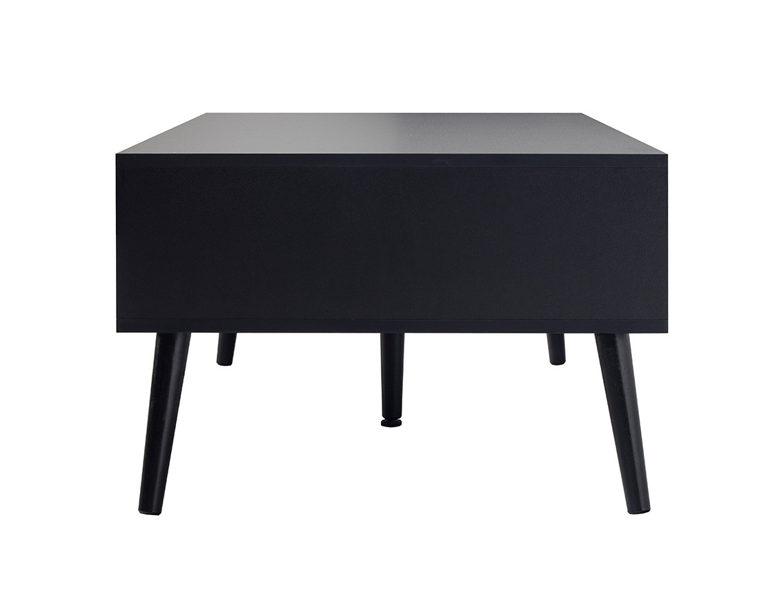 Table basse noir et cannage 110 cm Goto