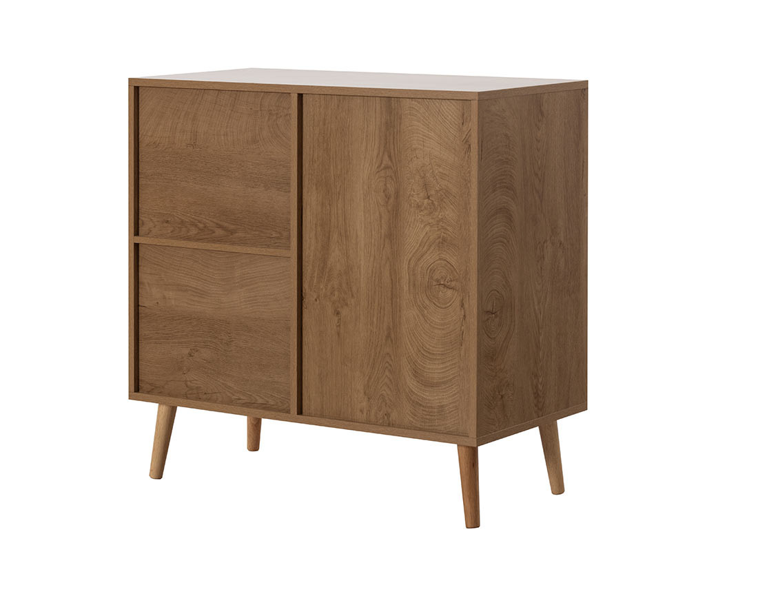 Buffet haut bois et cannage 80 cm Goto