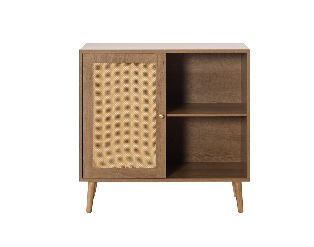 Buffet haut bois et cannage 80 cm Goto