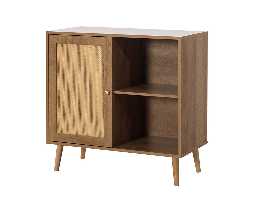 Buffet haut bois et cannage 80 cm Goto