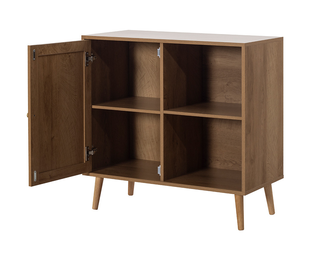 Buffet haut bois et cannage 80 cm Goto