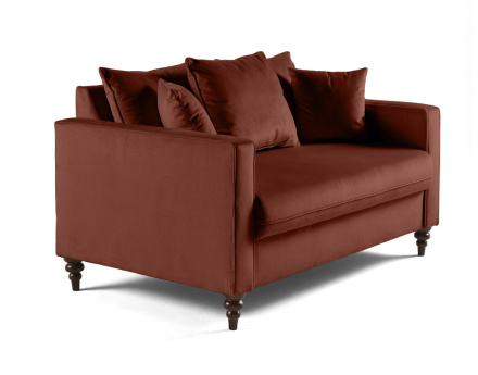 Canapé droit 2 places en velours Flamingo