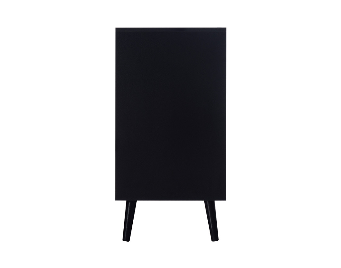 Buffet haut noir et cannage 80 cm Goto