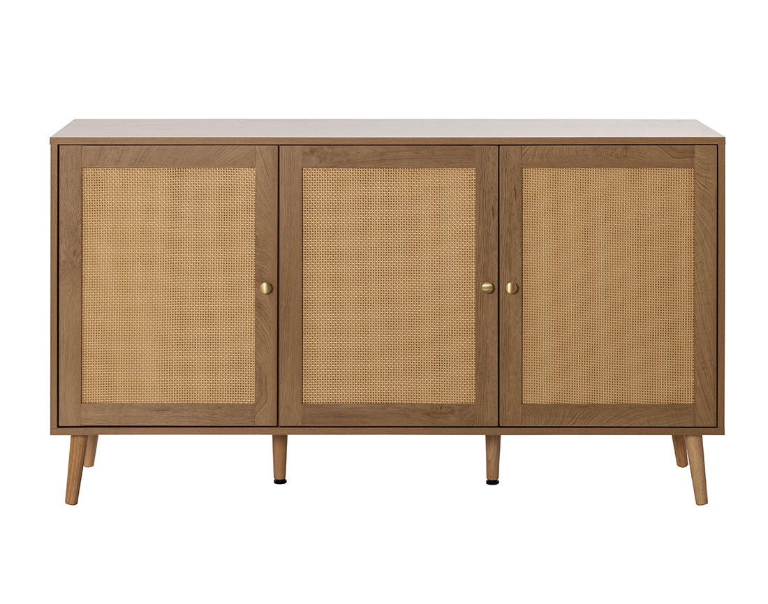 Buffet bas bois et cannage 140 cm Goto