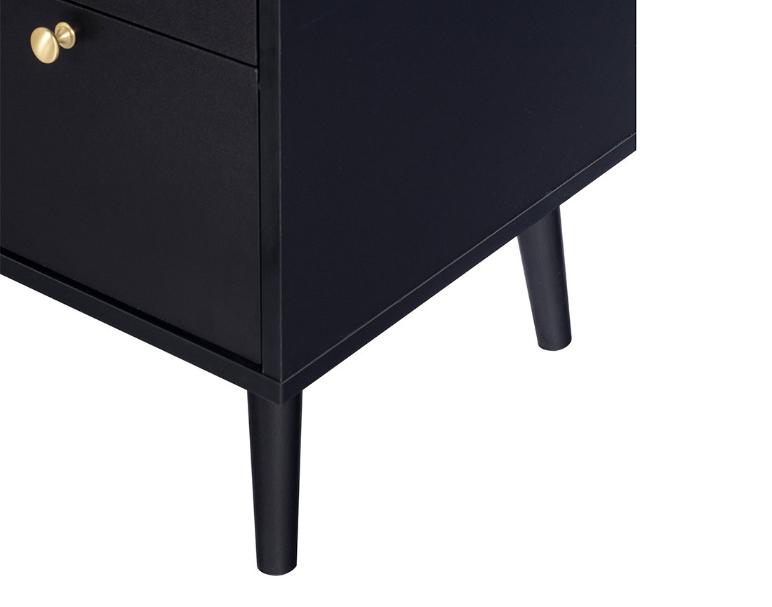 Commode noir et cannage 80 cm Goto