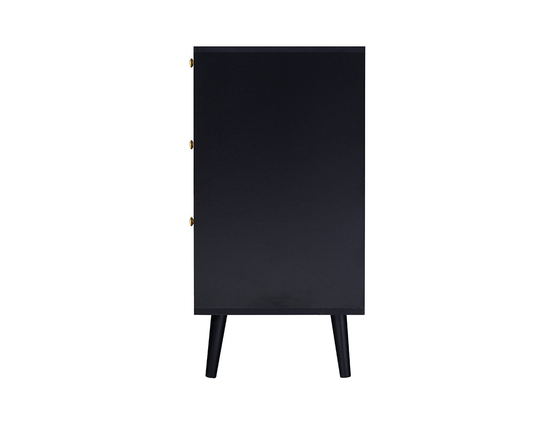 Commode noir et cannage 80 cm Goto