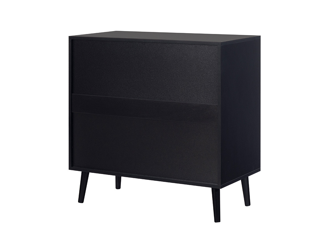 Commode noir et cannage 80 cm Goto