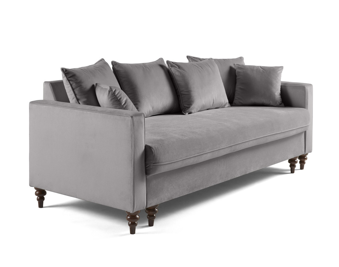 Canapé droit 3 places convertible en velours Flamingo