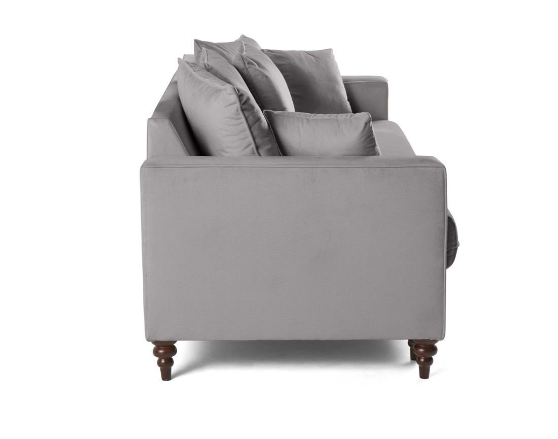 Canapé droit 3 places convertible en velours Flamingo