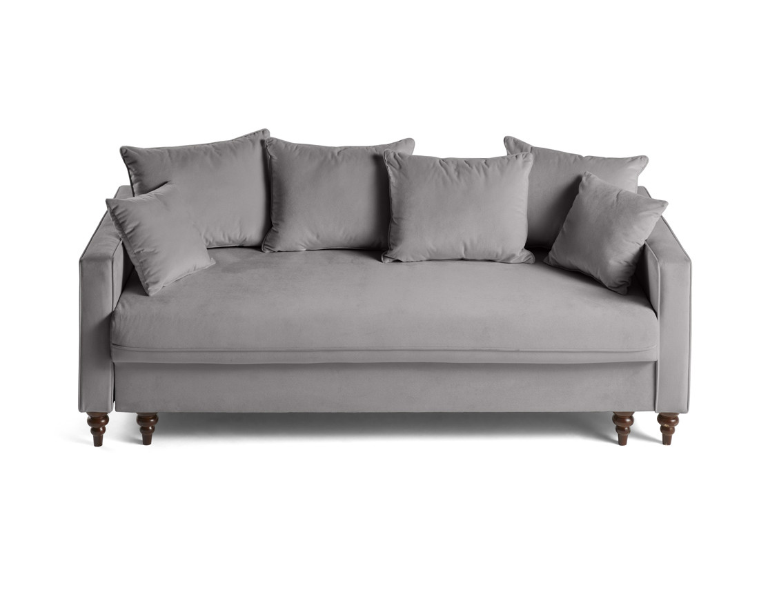 Canapé droit 3 places convertible en velours Flamingo