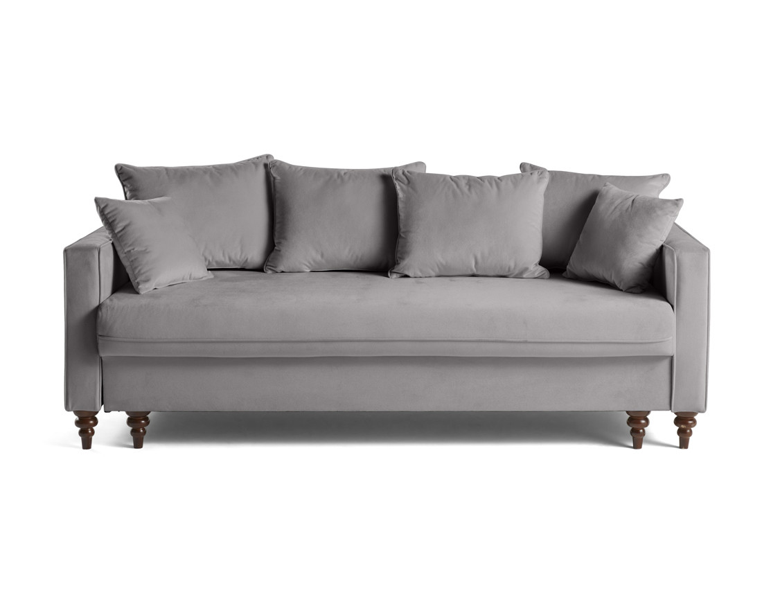 Canapé droit 3 places convertible en velours Flamingo