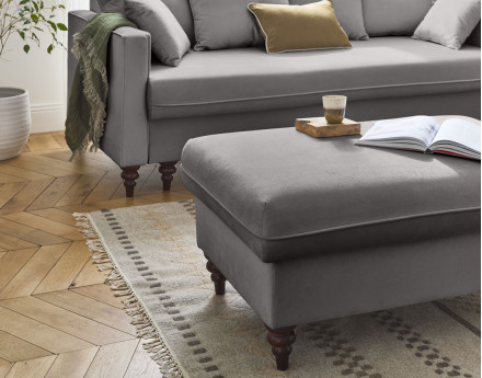 Canapé droit 3 places convertible en velours Flamingo