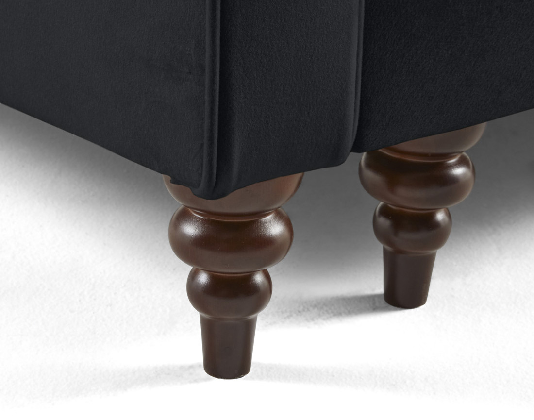 Canapé droit 3 places convertible en velours Flamingo