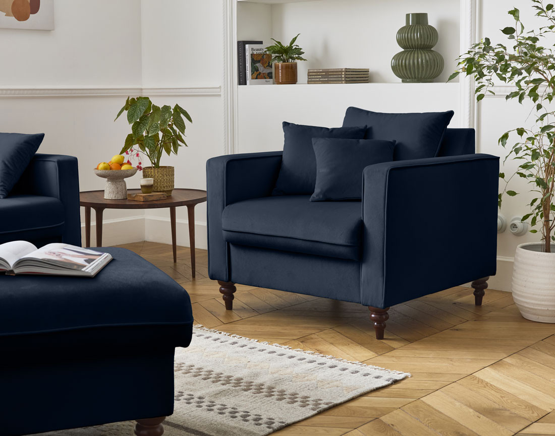 Fauteuil en velours Flamingo